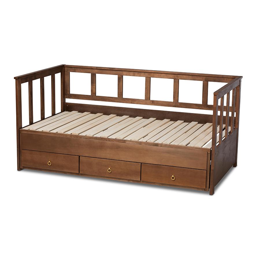Brown Finished Expandable Twin Size to King Size Daybed with Storage Drawers. Picture 6