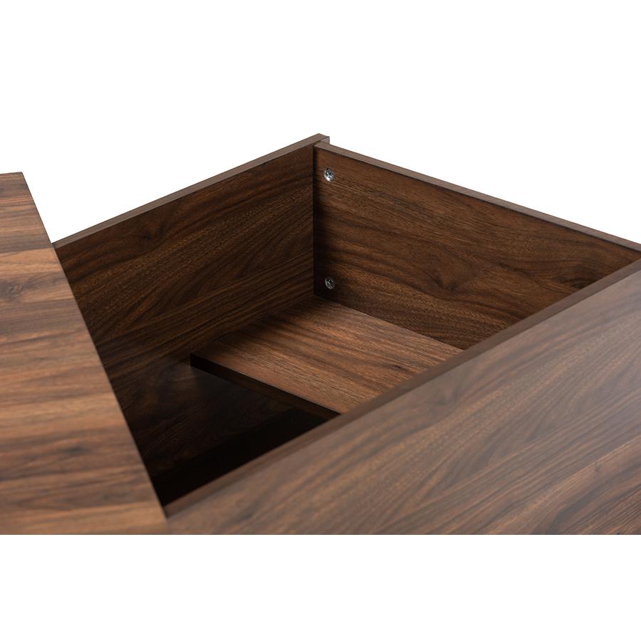 Skylar Modern and Contemporary Walnut Brown Finished Cat Litter Box Cover House. Picture 6