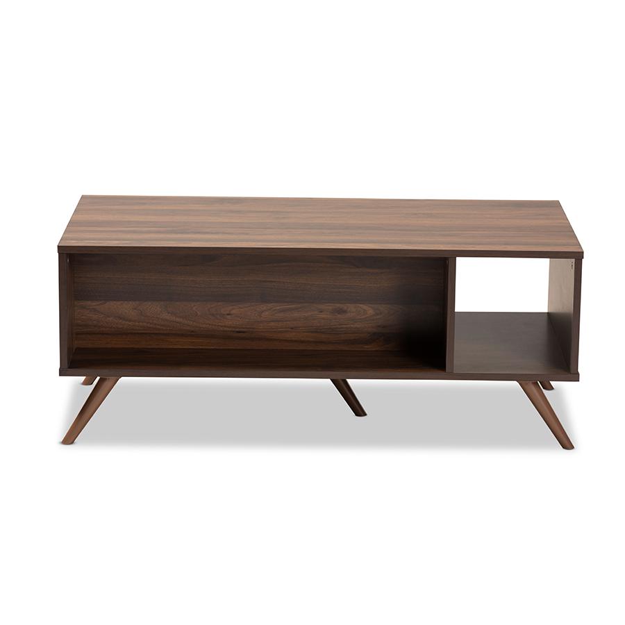 Two-Tone Grey and Walnut Finished Wood 1-Drawer Coffee Table. Picture 5