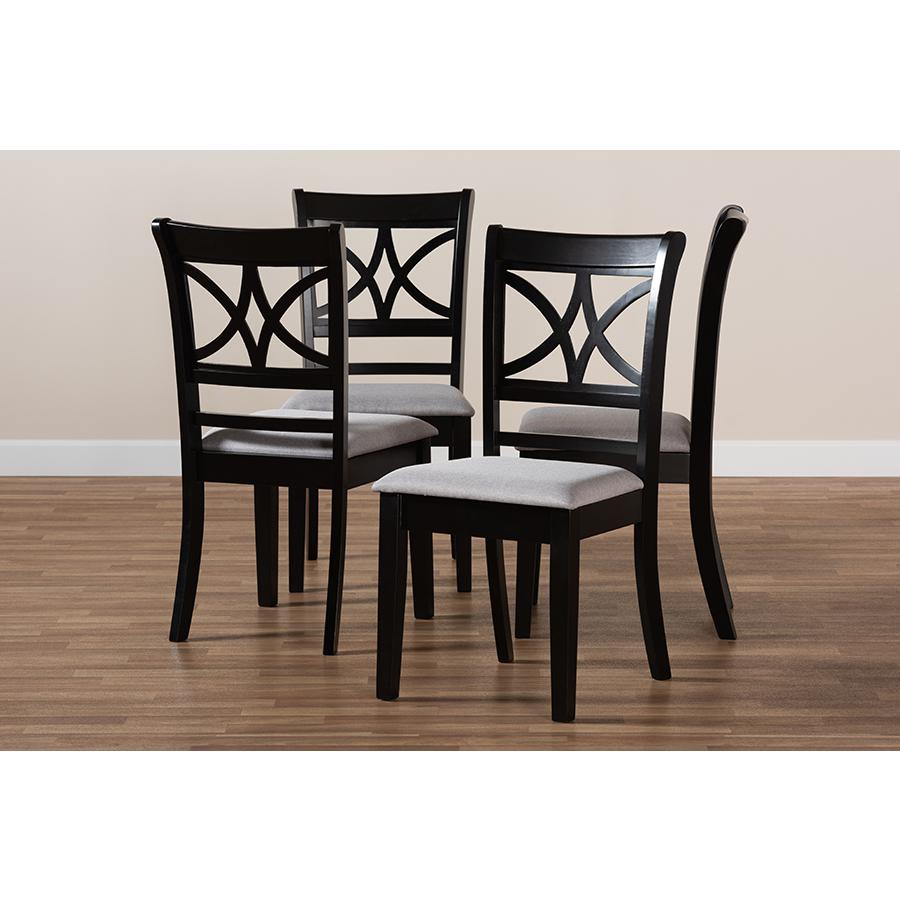 Espresso Brown Finished Wood 4-Piece Dining Chair Set. Picture 6