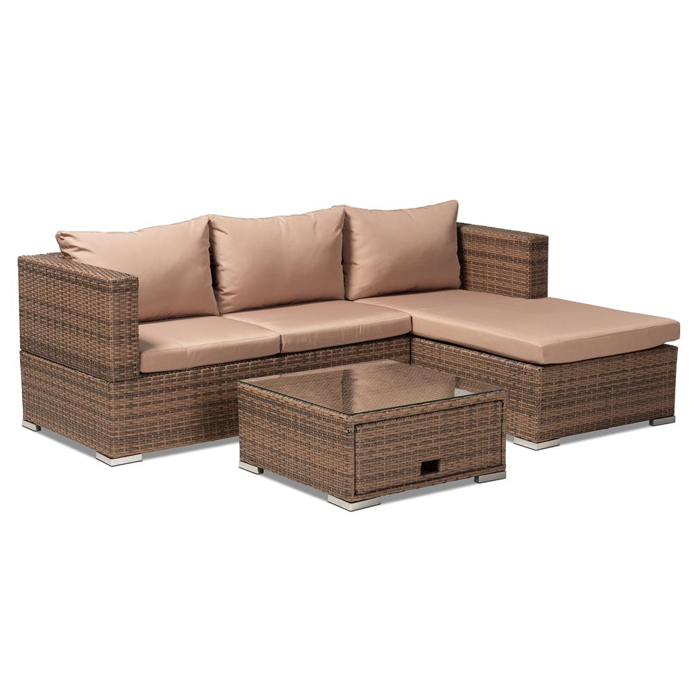 Addison 3-Piece Outdoor Patio Set with Adjustable Recliner. Picture 2
