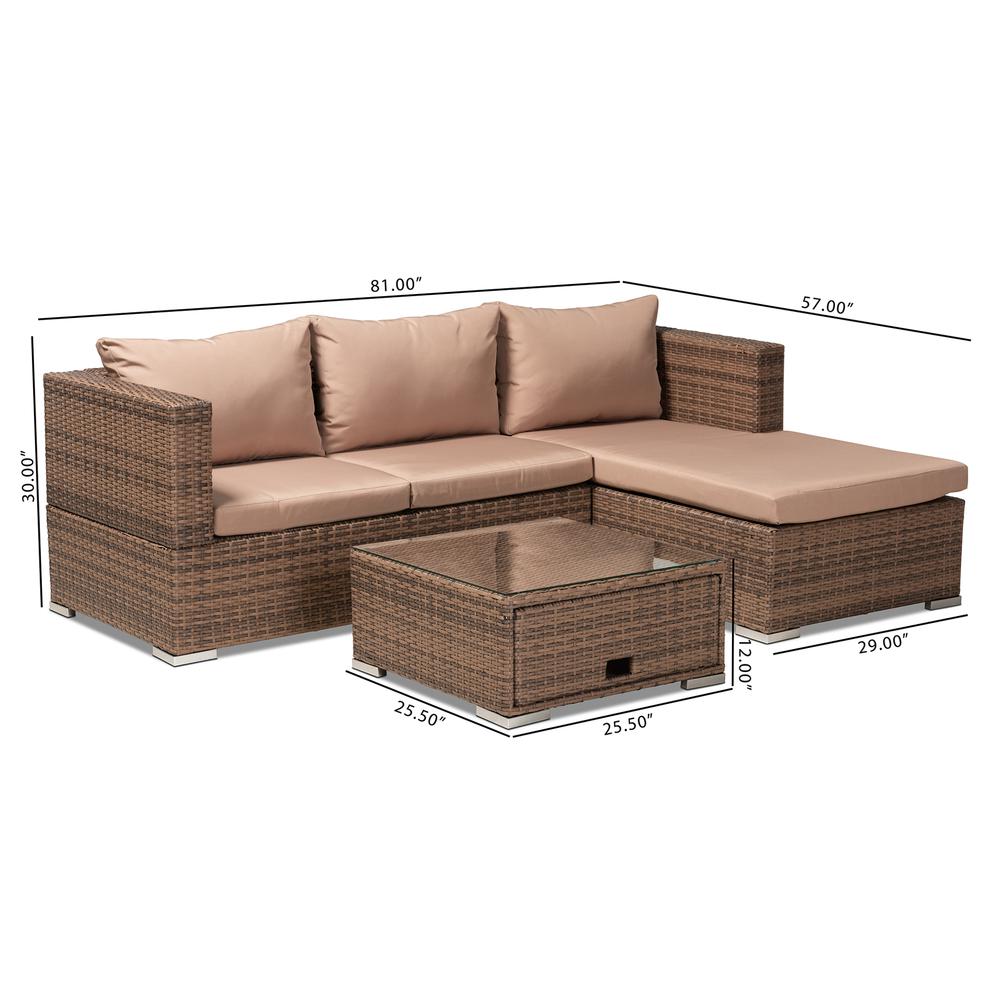 Addison 3-Piece Outdoor Patio Set with Adjustable Recliner. Picture 11