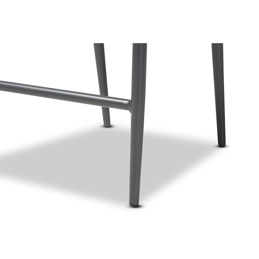 Wendell Modern and Contemporary Grey Finished Rope and Metal Outdoor Bar Stool. Picture 7
