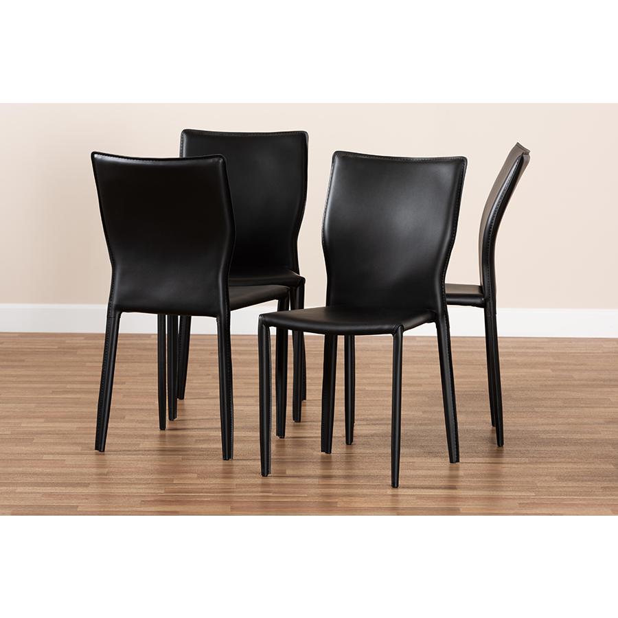 Leather Upholstered 4-Piece Dining Chair Set. Picture 6