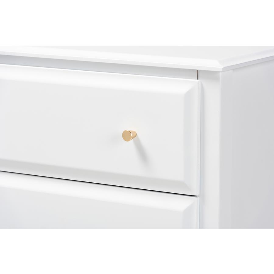 Naomi Classic and Transitional White Finished Wood 4-Drawer Bedroom Chest. Picture 5