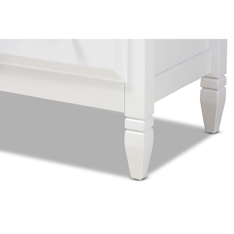 Naomi Classic and Transitional White Finished Wood 4-Drawer Bedroom Chest. Picture 6