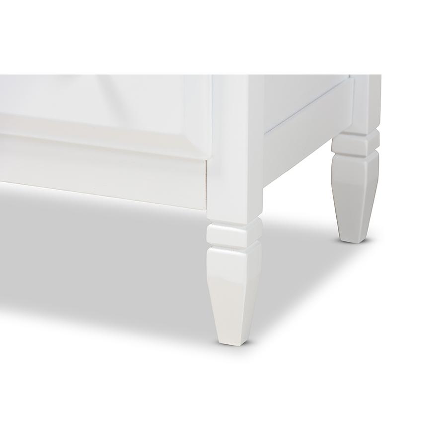 Naomi Classic and Transitional White Finished Wood 3-Drawer Bedroom Chest. Picture 6