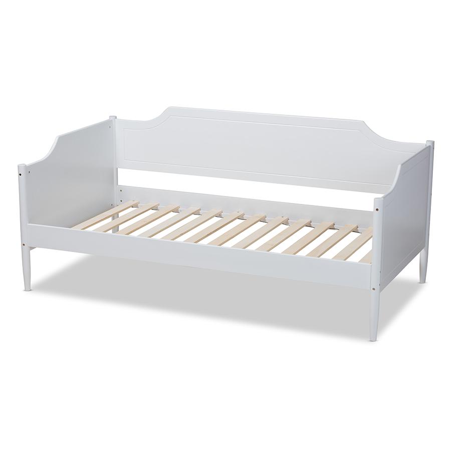 Alya Classic Traditional Farmhouse White Finished Wood Twin Size Daybed. Picture 3