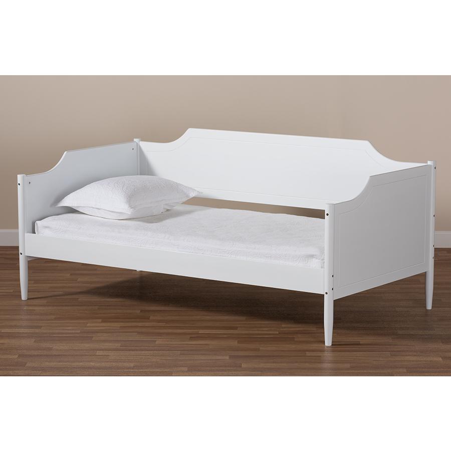Alya Classic Traditional Farmhouse White Finished Wood Twin Size Daybed. Picture 7