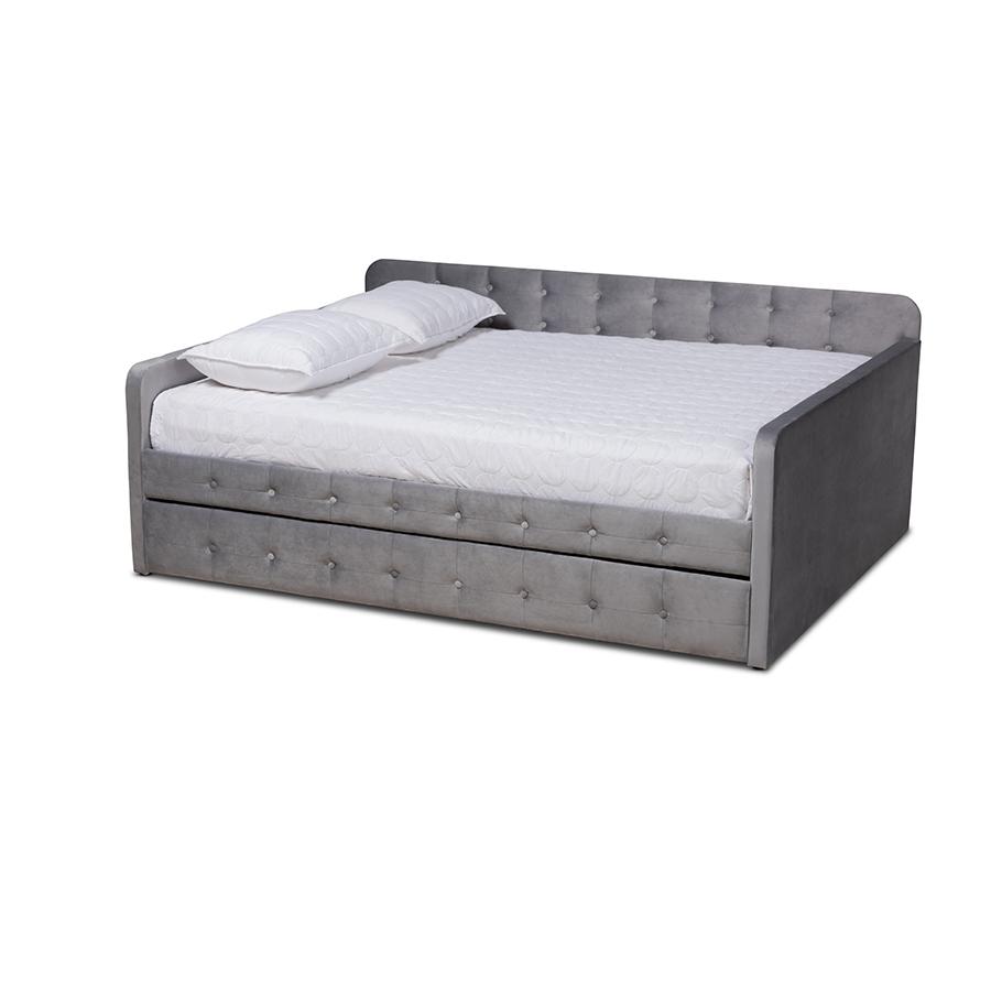 Button Tufted Full Size Daybed with Trundle. Picture 1