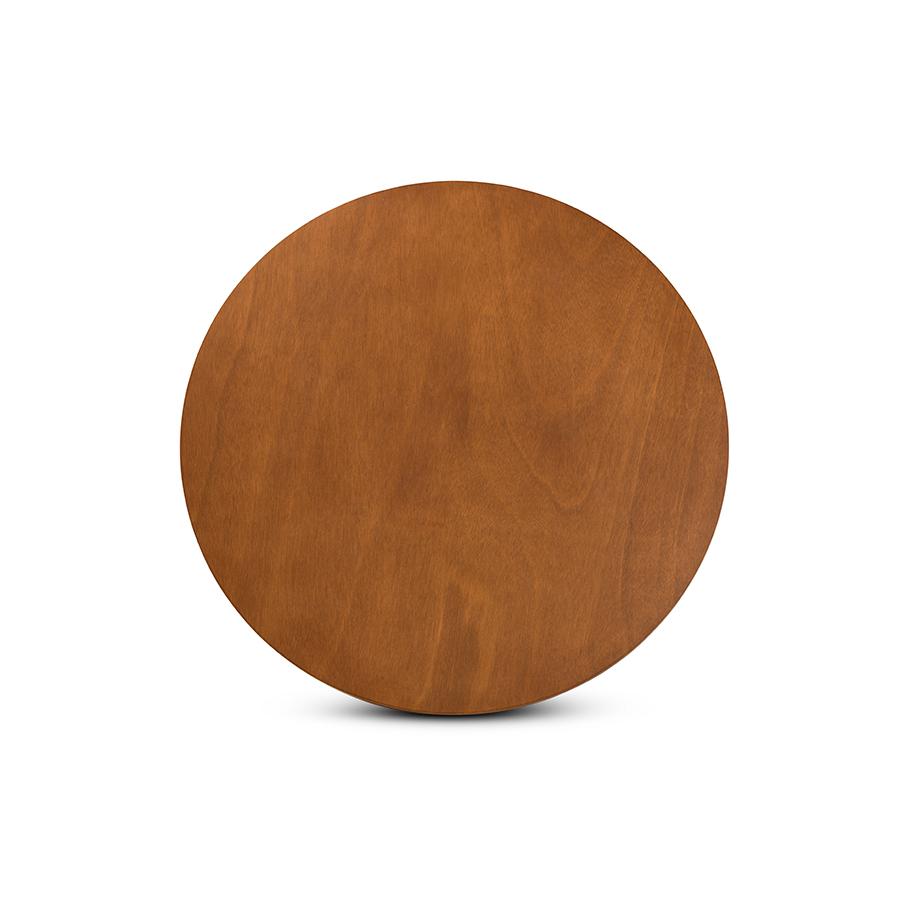 Alayna Modern and Contemporary Walnut Brown Finished 35InchWide Round Wood Dining Table. Picture 3