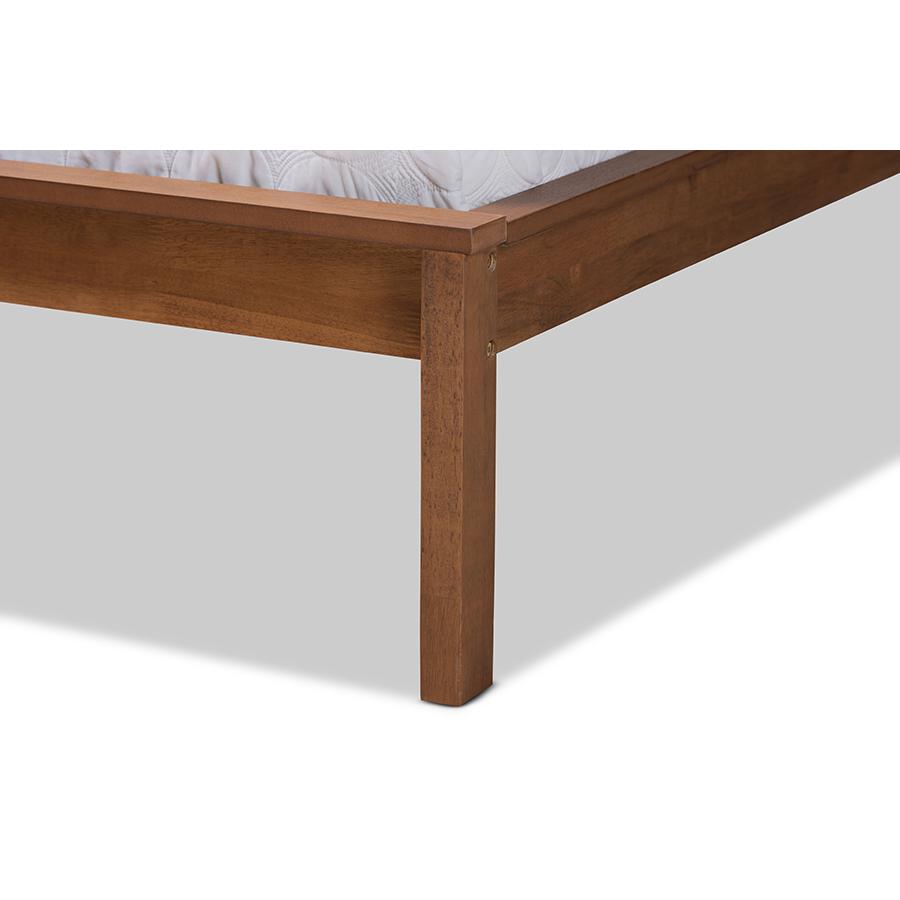 Giuseppe Modern and Contemporary Walnut Brown Finished Full Size Platform Bed. Picture 5