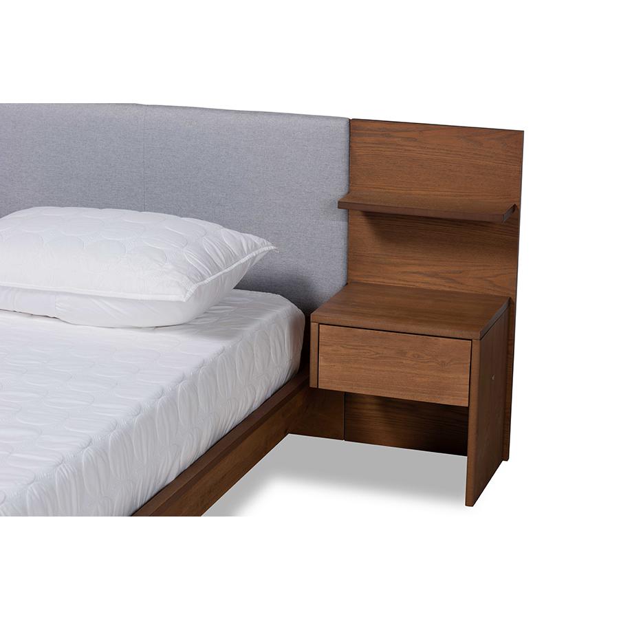 Finished Wood Queen Size Platform Storage Bed with Built-In Nightstands. Picture 6