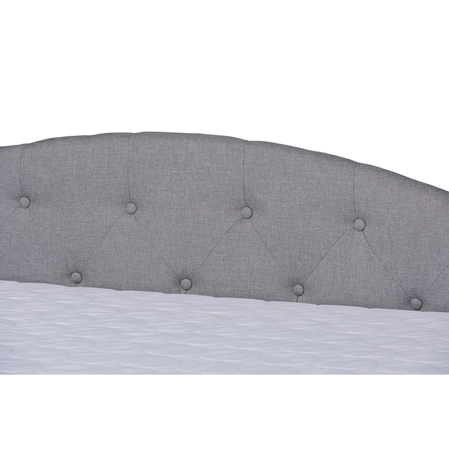 Transitional Grey Fabric Upholstered Full Size Daybed with Trundle. Picture 6