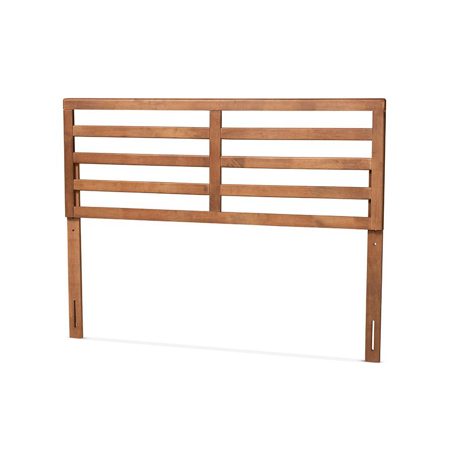 Akemi Modern and Contemporary Ash Walnut Finished Wood Full Size Headboard. Picture 1