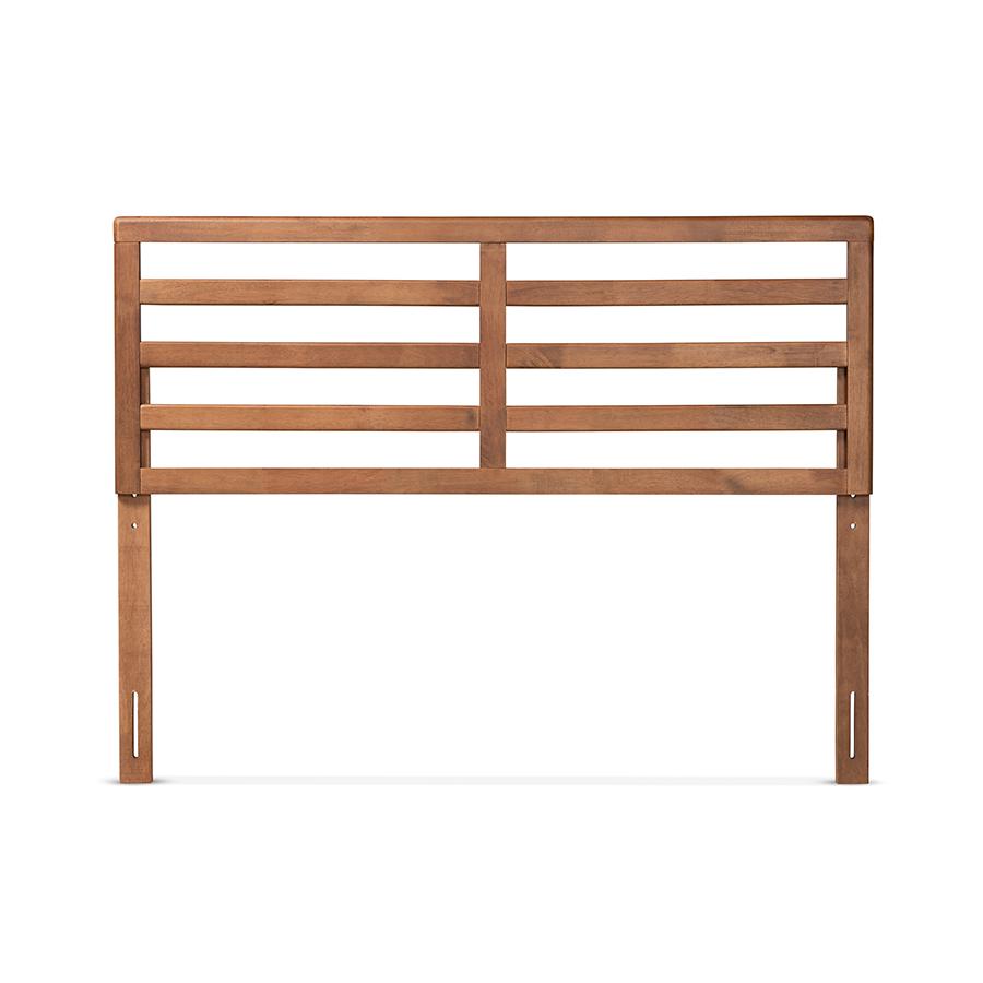 Akemi Modern and Contemporary Ash Walnut Finished Wood Full Size Headboard. Picture 2