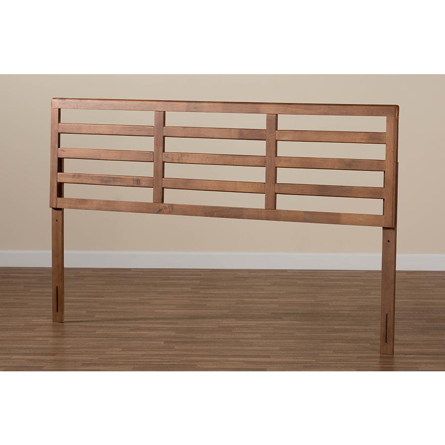 Akemi Modern and Contemporary Ash Walnut Finished Wood King Size Headboard. Picture 4