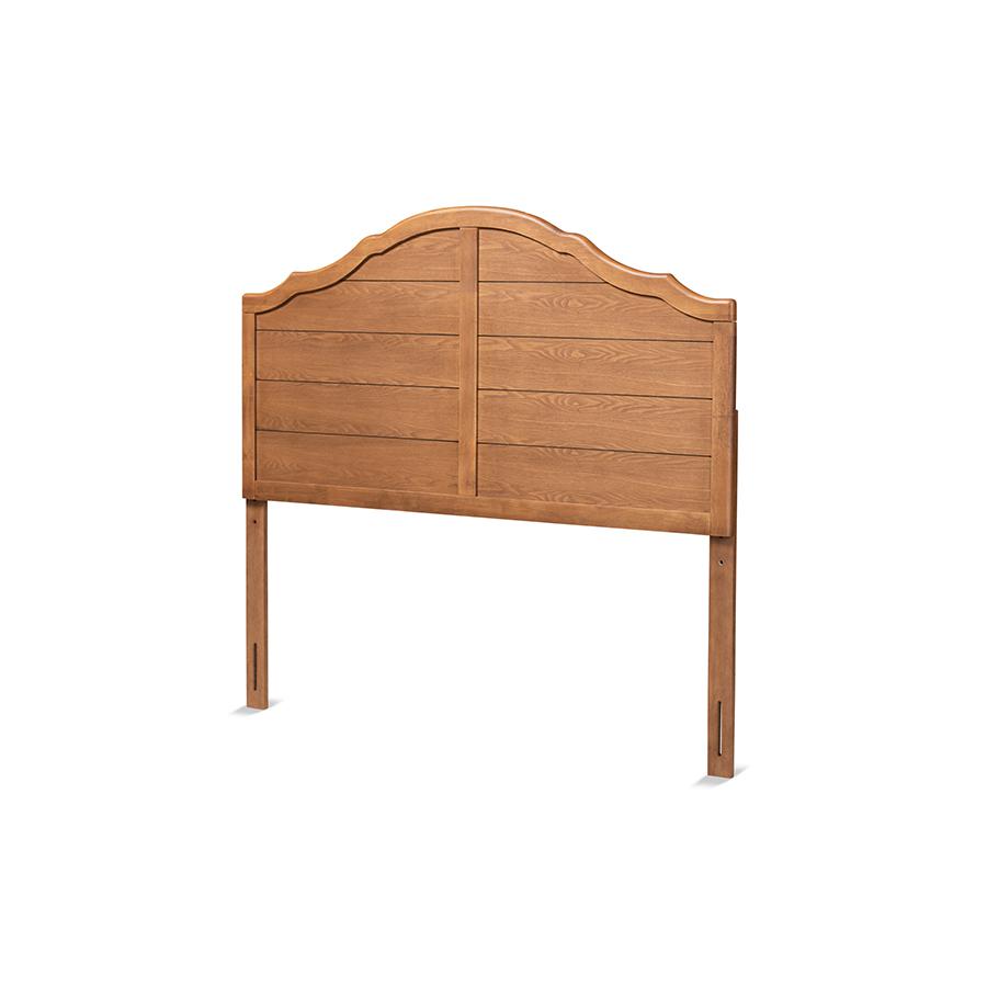 Clive Vintage Traditional Farmhouse Ash Walnut Finished Wood Full Size Headboard. Picture 1