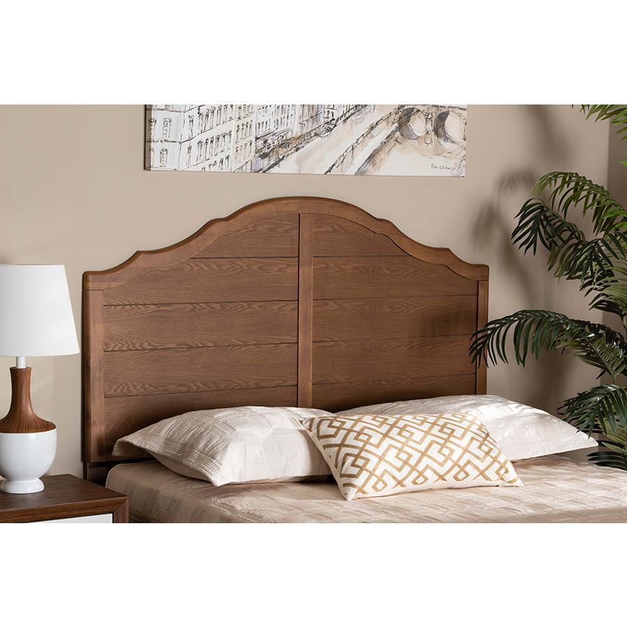 Clive Vintage Traditional Farmhouse Ash Walnut Finished Wood Full Size Headboard. Picture 3