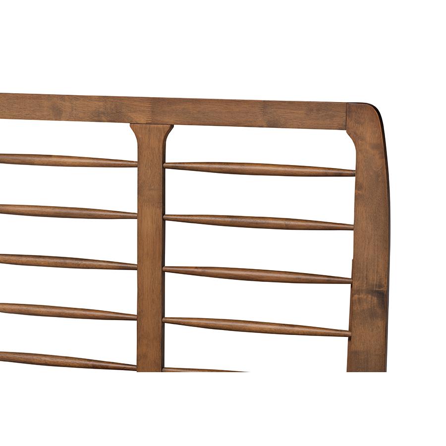 Baxton Studio Yana Mid-Century Modern Walnut Brown Finished Wood Twin Size Platform Bed. Picture 4