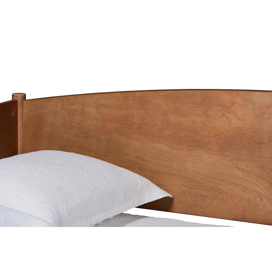 Baxton Studio Veles Mid-Century Modern Ash Walnut Finished Wood Full Size Daybed. Picture 4