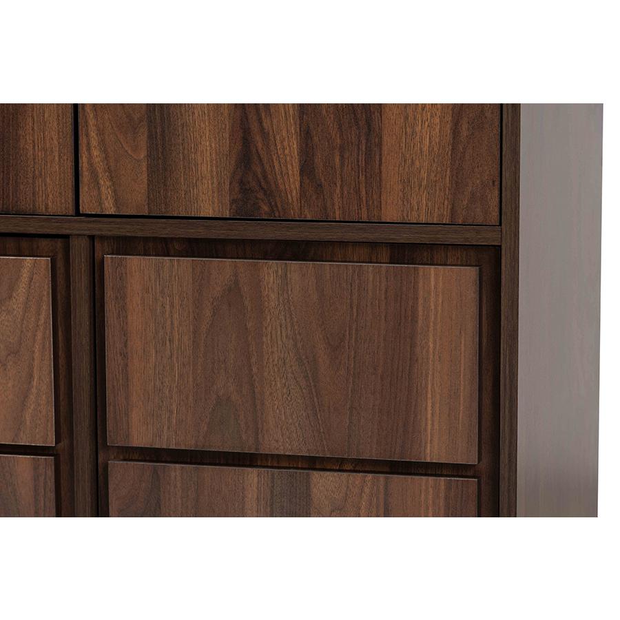 Walnut Brown Finished Wood and Black Finished Metal Multipurpose Storage Cabinet. Picture 5