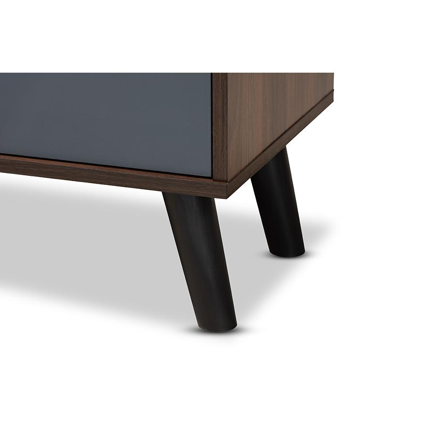 Multi-Tone Grey and Walnut Brown Finished Wood TV Stand. Picture 6
