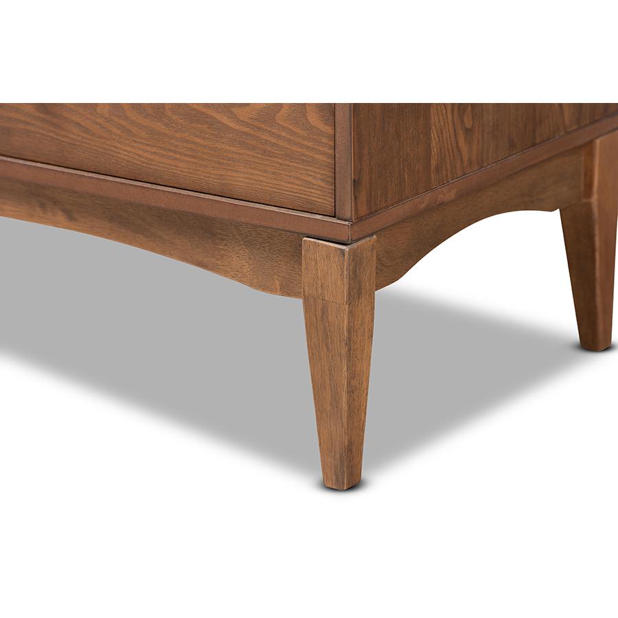 Landis Mid-Century Modern Ash Walnut Finished Wood 6-Drawer Dresser. Picture 5