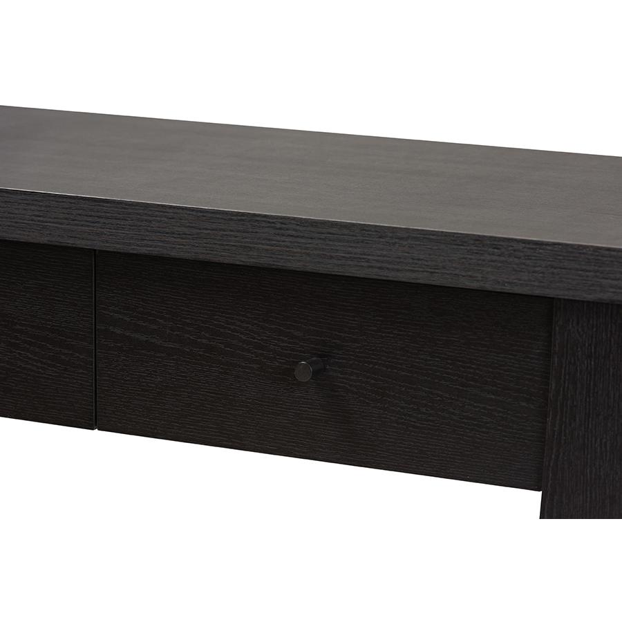 Capote Espresso Brown Finished Wood 2-Drawer Console Table. Picture 6