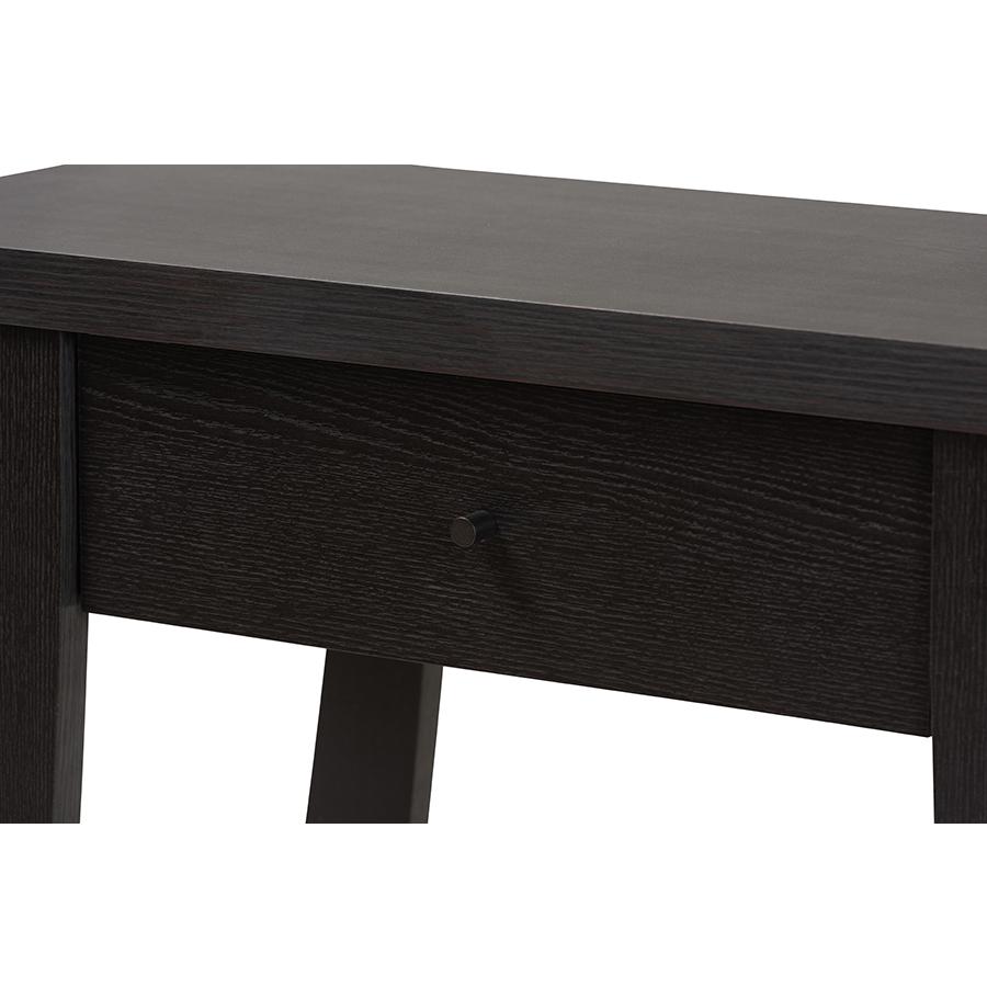 Herman Modern and Contemporary Dark Brown Finished Wood 1-Drawer Console Table. Picture 6