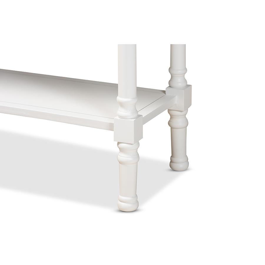 Garvey French Provincial White Finished Wood 3-Drawer Entryway Console Table. Picture 6