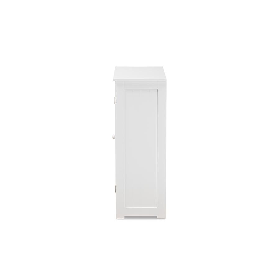 White Finished Wood 4-Drawer Bathroom Storage Cabinet. Picture 4