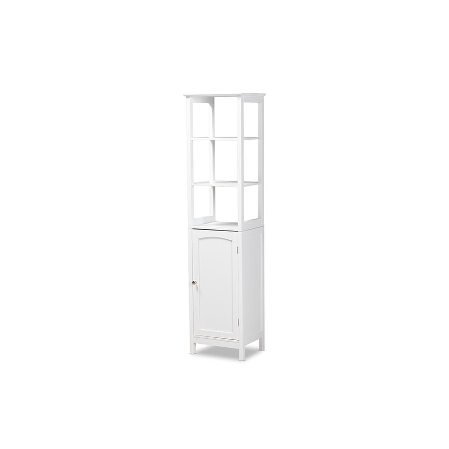 Beltran Modern and Contemporary White Finished Wood Bathroom Storage Cabinet. Picture 1