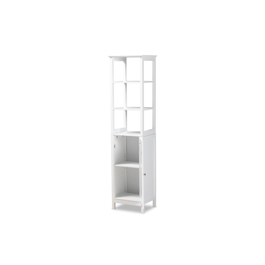 Beltran Modern and Contemporary White Finished Wood Bathroom Storage Cabinet. Picture 2