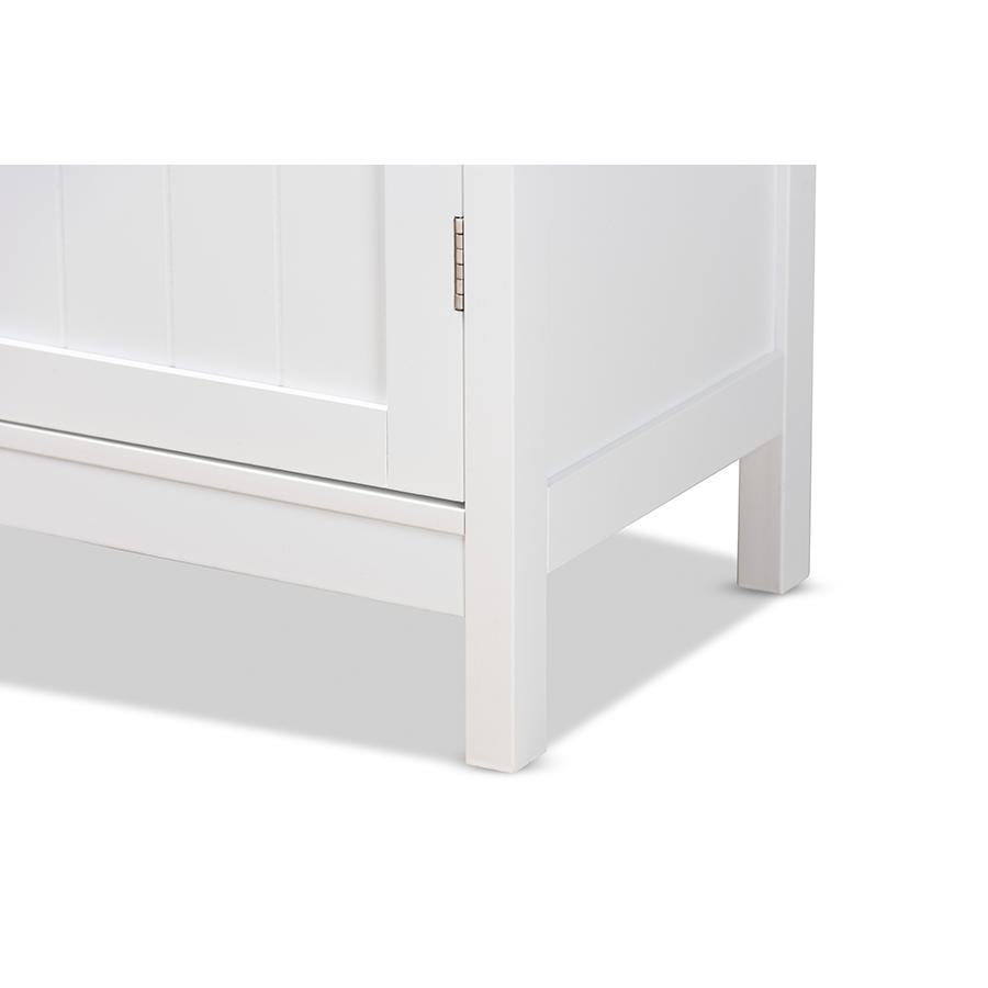 Beltran Modern and Contemporary White Finished Wood Bathroom Storage Cabinet. Picture 6