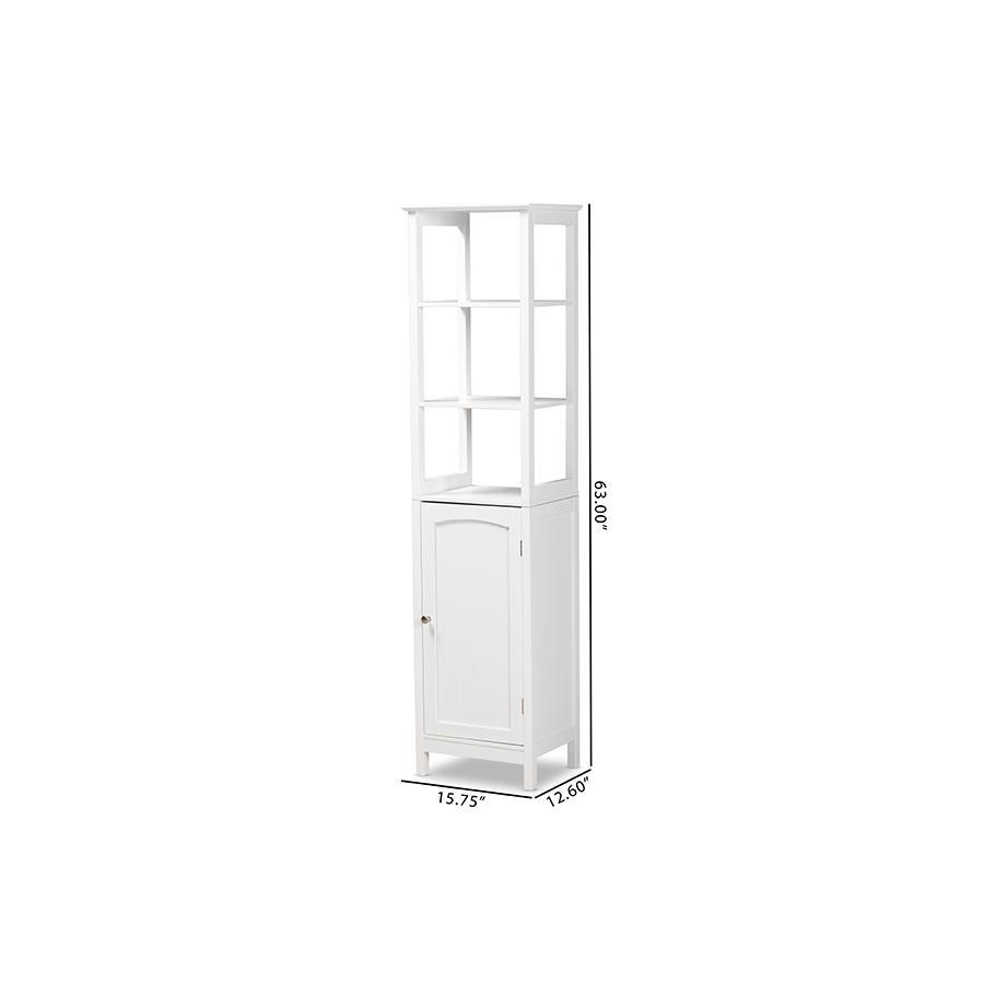Beltran Modern and Contemporary White Finished Wood Bathroom Storage Cabinet. Picture 9