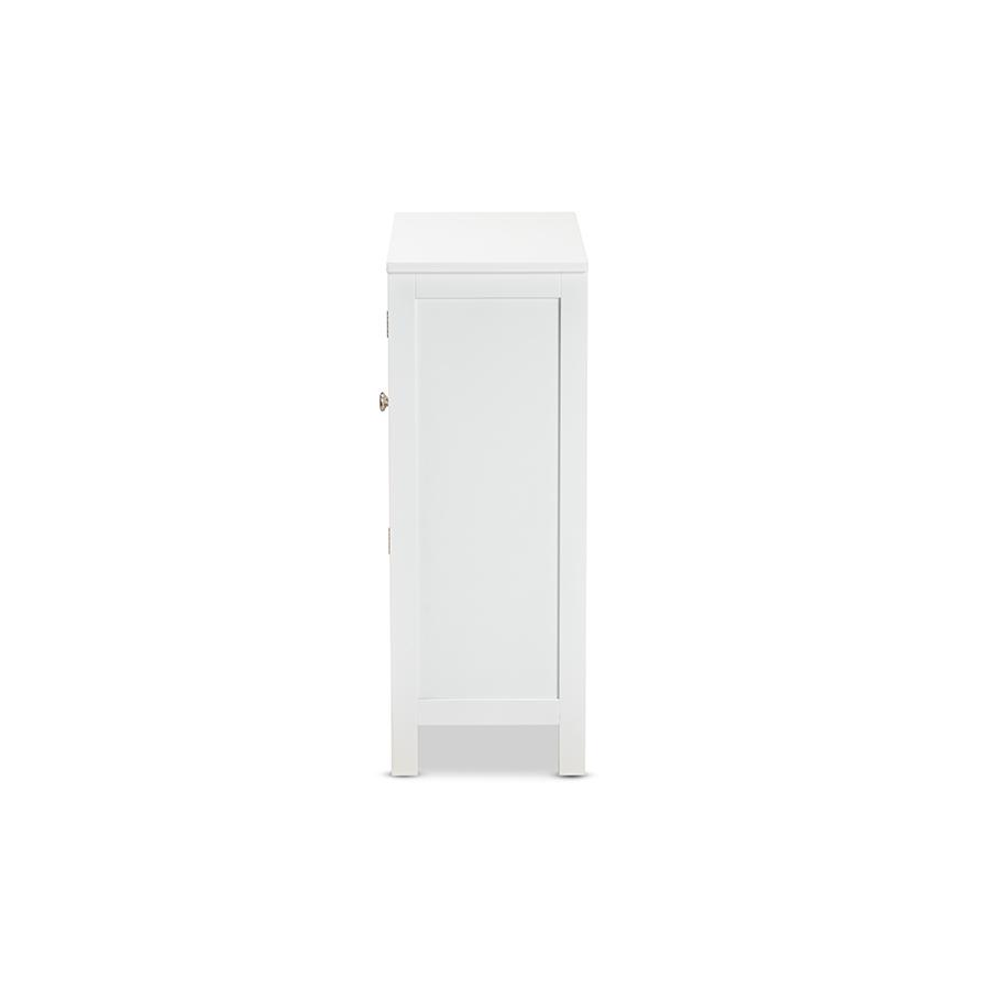 White Finished Wood 2-Door Bathroom Storage Cabinet. Picture 4