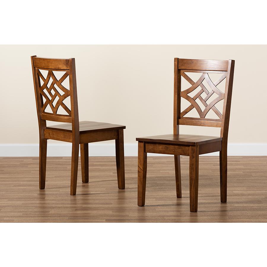 Walnut Brown Finished Wood 2-Piece Dining Chair Set. Picture 7