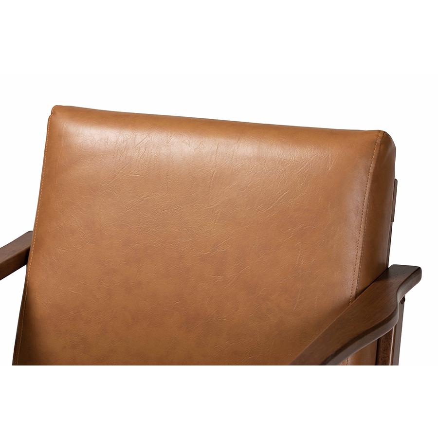 Leather Effect Lounge Chair. Picture 5