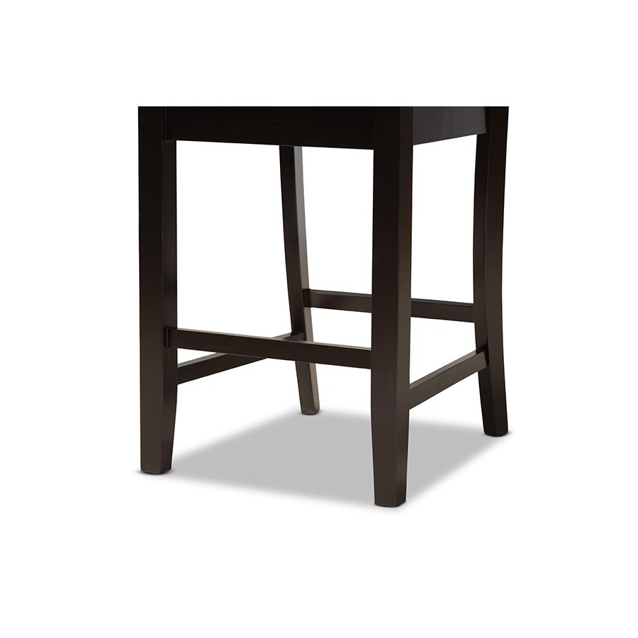 Dark Brown Finished Wood 2-Piece Counter Stool Set. Picture 5