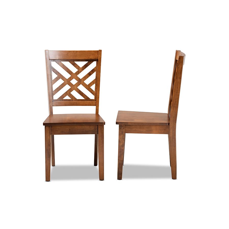 Baxton Studio Caron Modern and Contemporary Transitional Walnut Brown Finished Wood 2-Piece Dining Chair Set. Picture 4
