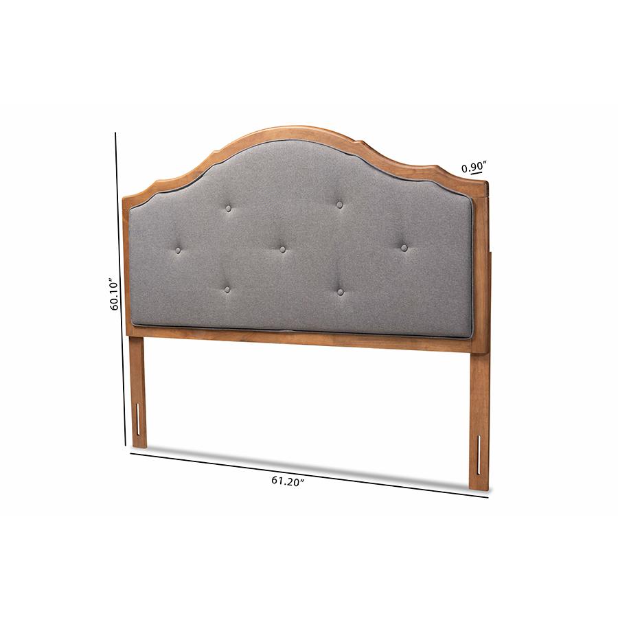 Walnut Brown Finished Wood Queen Size Arched Headboard. Picture 6