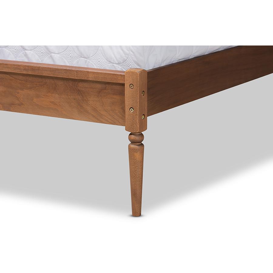 Neilan Modern and Contemporary Walnut Brown Finished Wood Full Size Platform Bed. Picture 5