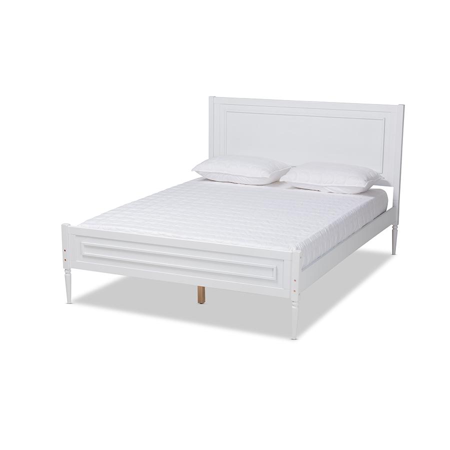 Daniella Modern and Contemporary White Finished Wood Full Size Platform Bed. Picture 1