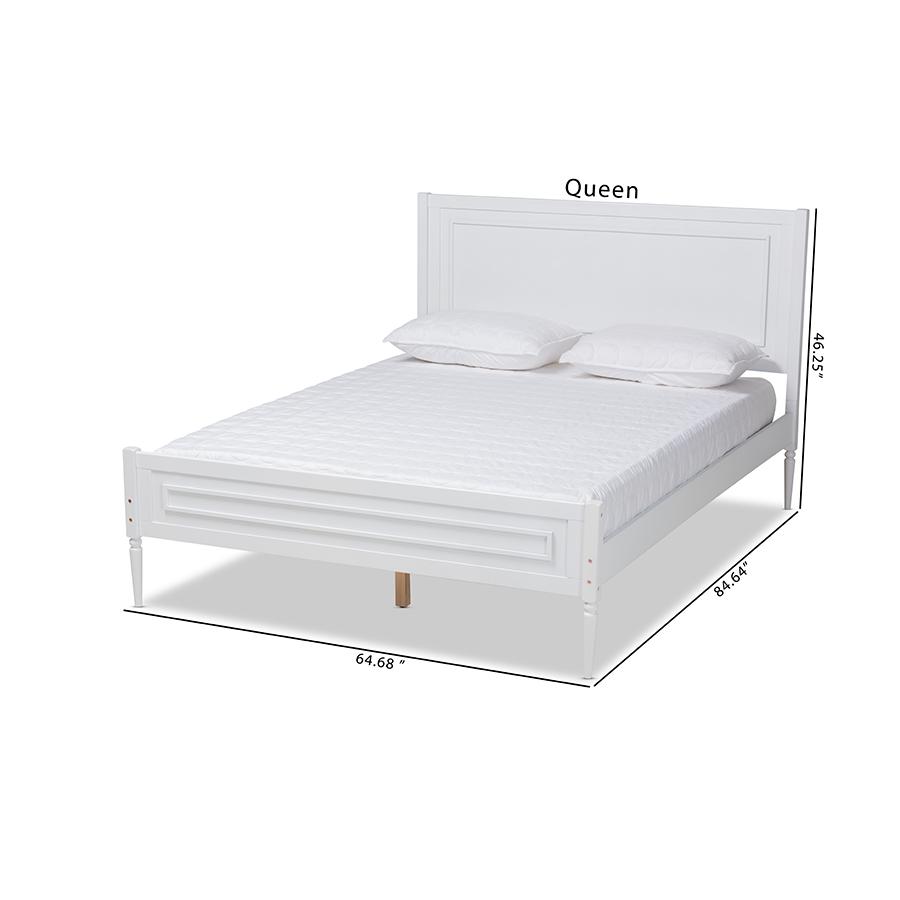 Daniella Modern and Contemporary White Finished Wood Full Size Platform Bed. Picture 10