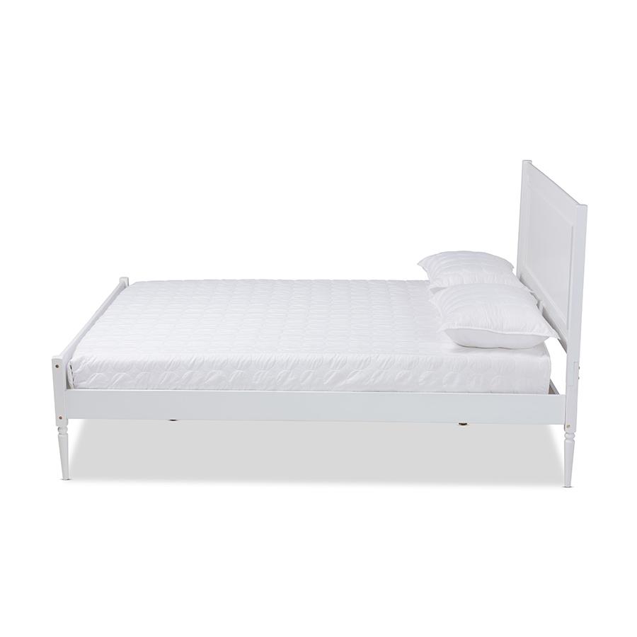 Daniella Modern and Contemporary White Finished Wood Full Size Platform Bed. Picture 2