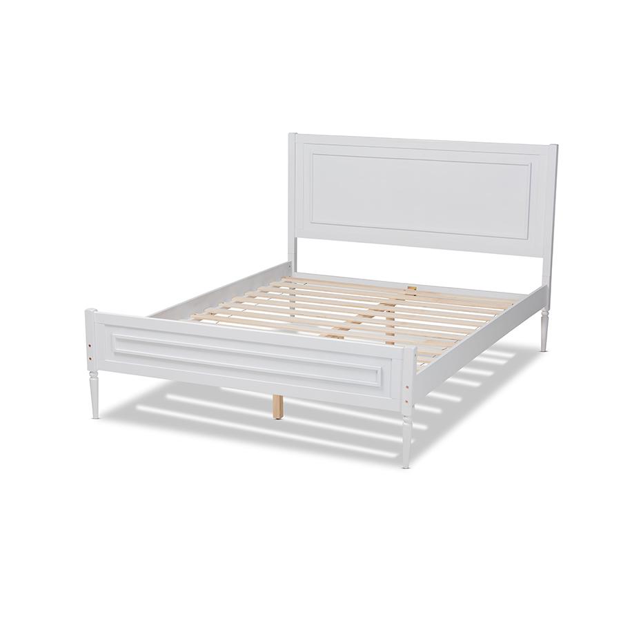Daniella Modern and Contemporary White Finished Wood Full Size Platform Bed. Picture 3