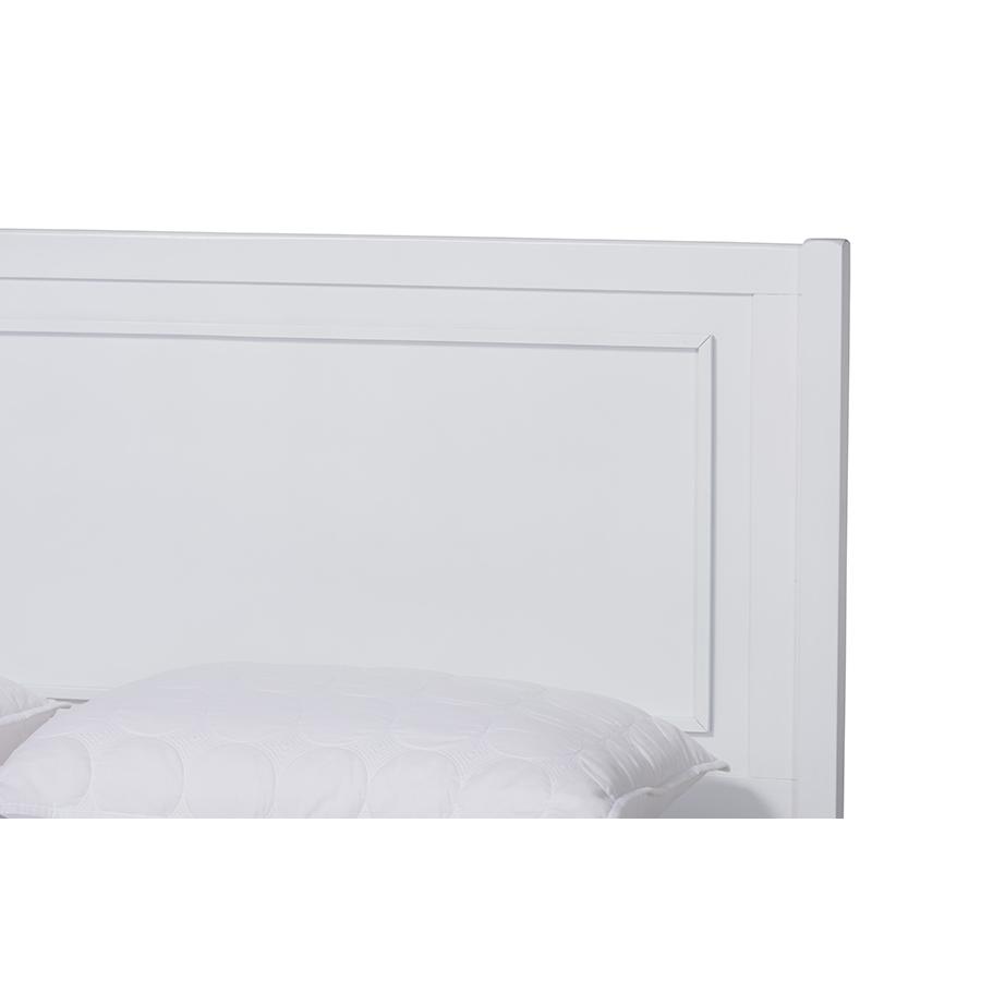 Daniella Modern and Contemporary White Finished Wood Full Size Platform Bed. Picture 4