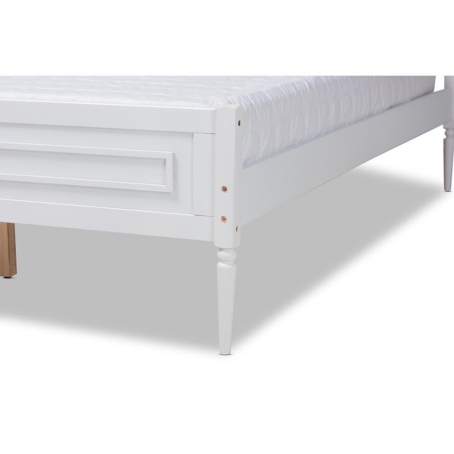 Daniella Modern and Contemporary White Finished Wood Full Size Platform Bed. Picture 5