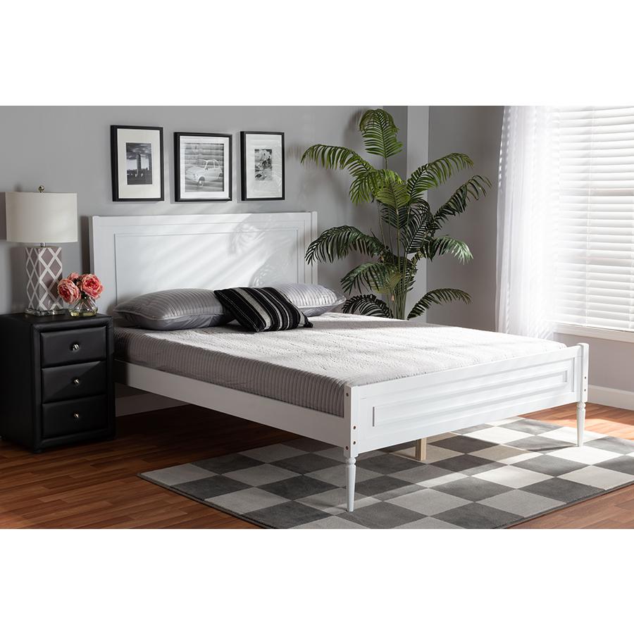 Daniella Modern and Contemporary White Finished Wood Full Size Platform Bed. Picture 7